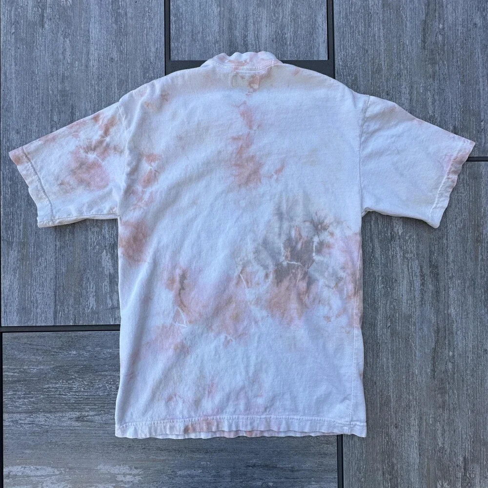 MARKET Shirt Mens Small White Pink Tie Dye Earth Cleaning Service Graphic Tee